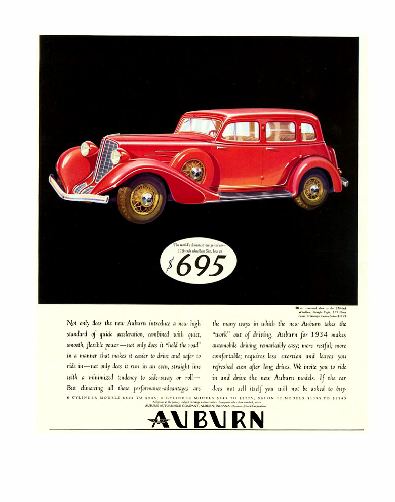 1934 Auburn Auto Advertising